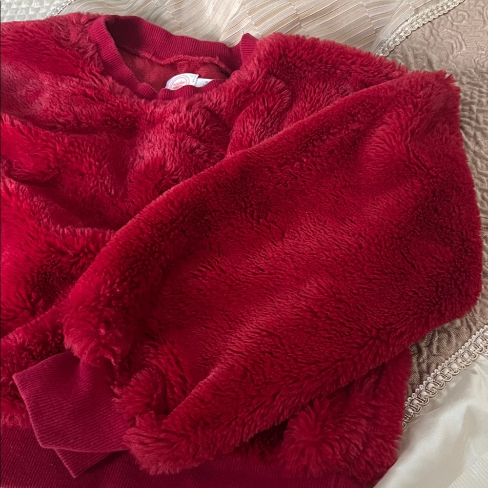 Wonder Nation Red Fuzzy Kids Sweater - Picture 6 of 6